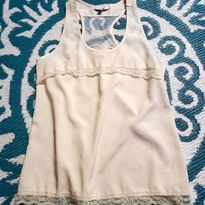 Papaya lace edged tank